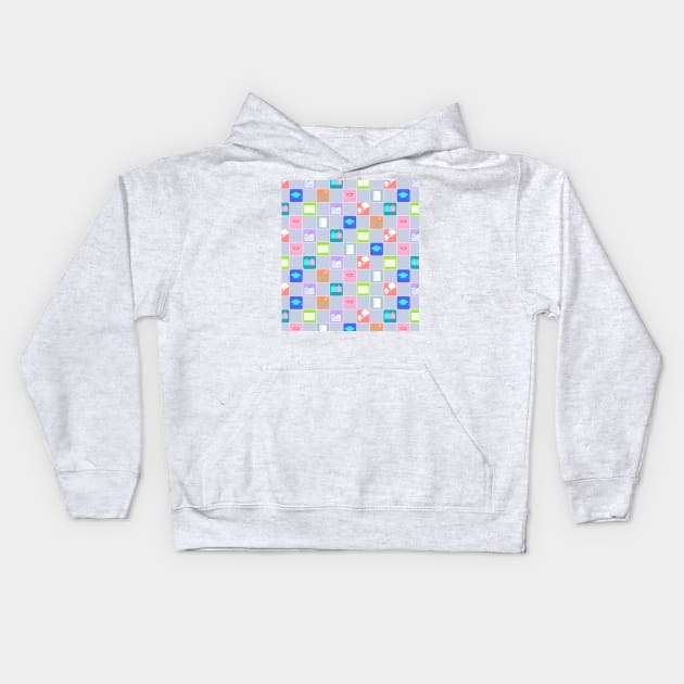 Foreign language pattern Kids Hoodie by smartsman